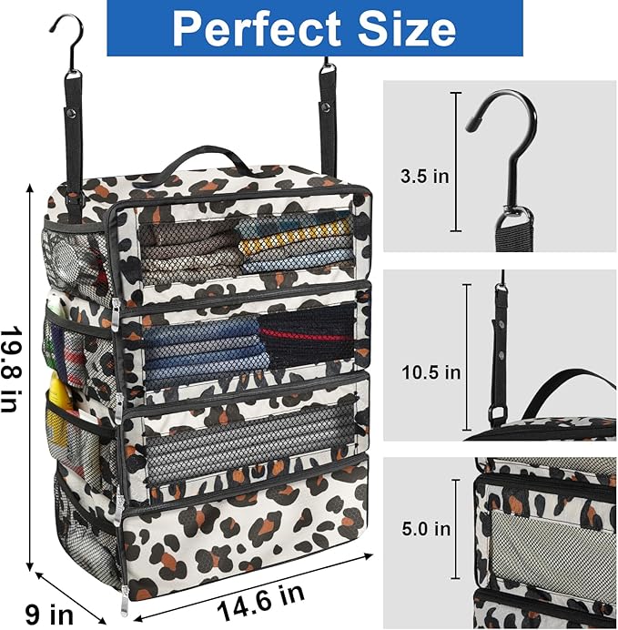 Olosar Suitcase Organizer, Travel Luggage Organizer Portable Hanging Travel Shelves Collapsible Hanging Packing Cubes for Carry on Suitcase
