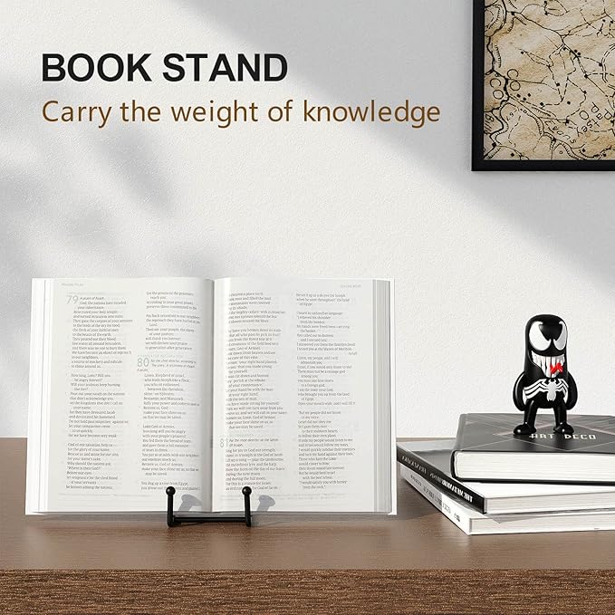 3 Pack 6 Inch Plate Stands for Display Picture - Vinyl Table Top Display, Decorative Metal Frame Holders for Book , Photo and Platter, Tabletop Art, Black 3 Packs