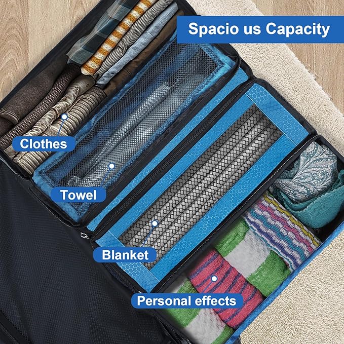 Olosar Suitcase Organizer, Travel Luggage Organizer Portable Hanging Travel Shelves Collapsible Hanging Packing Cubes for Carry on Suitcase