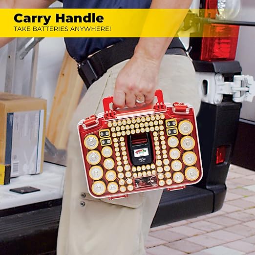 Ontel Battery Daddy Smart - Battery Organizer Storage Case with Tester, Stores & Protects Up to 150 Batteries, Clear Locking Lid, As Seen On TV, Smart - 150 Batteries (BADAS-MC4)