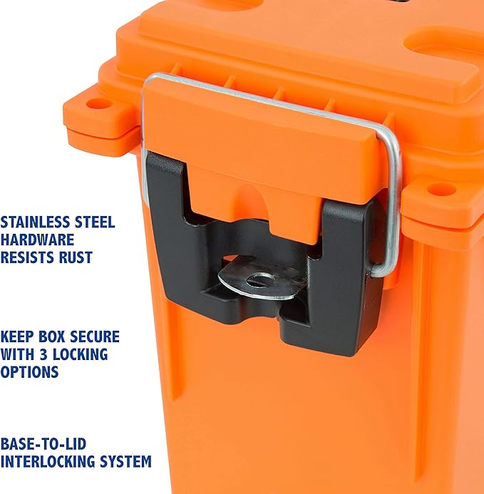 Sheffield 12680 Marine Storage Box, Dry Box Made in USA, Waterproof Container for Boat and Dock Gear, Small Parts Organizer with Latch, Stackable