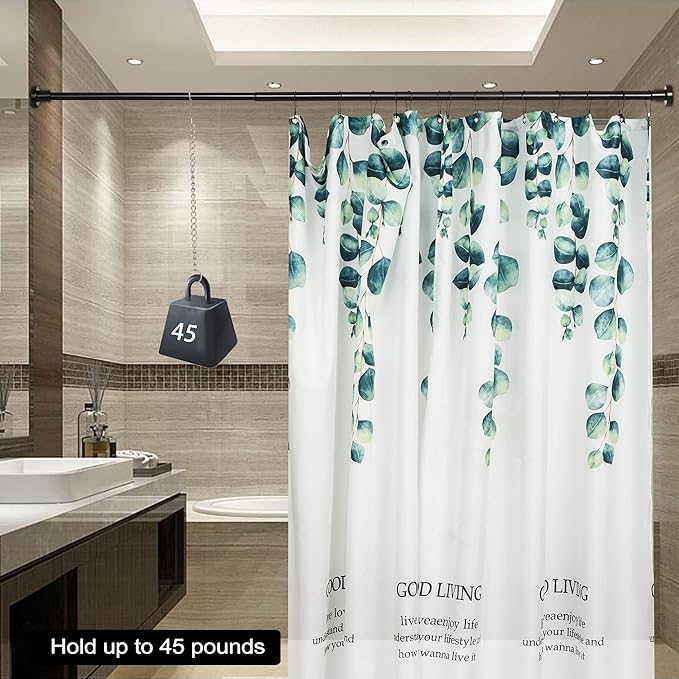 Artiwell Heavy Duty Shower Rod, Adjustable Shower Curtain Rod, Expandable 47-84 Inch, Permanent Mount Shower Rod, Never Rust Stainless Steel For Window Curtain and Closet, Oil Rubbed Bronze