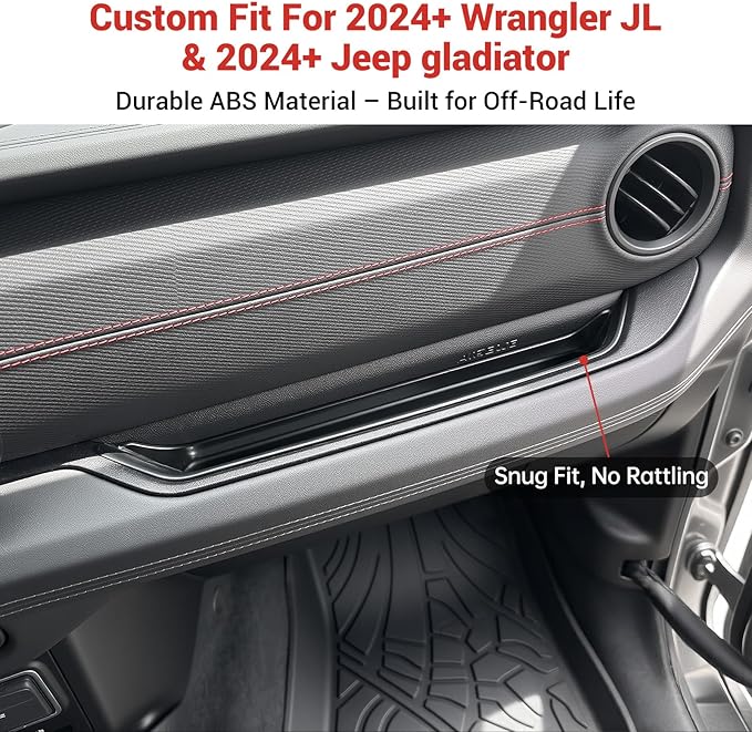 Grab Bar Tray for 2024 2025 Jeep Wrangler JL JLU 4XE/Gladiator JT Storage Bin Handle Organizer Grab Handle Box Passenger Side Grabtray for Wrangler&Gladiator Accessories(24+ Grab Bar Tray)