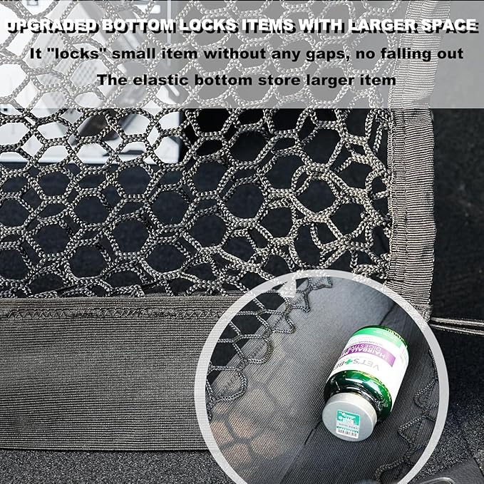 Envelope Style Cargo Net Compatible with Toyota Tundra New Upgraded 2026 2025 2024 2023 2022 2021 2020 2019 2018 2017 2016 2015 2014-2007 Pickup Trunk Car Rear Tailgate Touring Netting