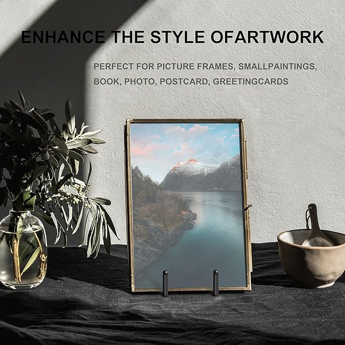 Hoewina 5 Pack 6 Inch Plate Stands for Display, Plate Holder Display Stands, Metal Frame holder stand for Book, Picture, Decorative Plate, Photo and Platter, Tabletop Art…