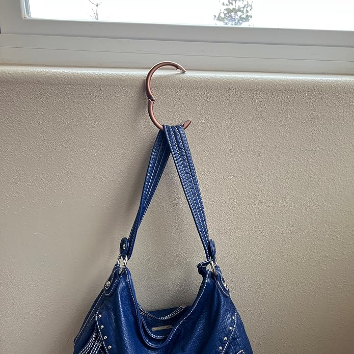 Clipa Bag Hanger - The Ring that Opens Into a Hook, Closes Automatically | Hangs Almost Anywhere in Just 1/2" of Space | Holds 33 lbs Yet Weighs Only 1.6 oz | 8 Styles | 3 yr Warranty