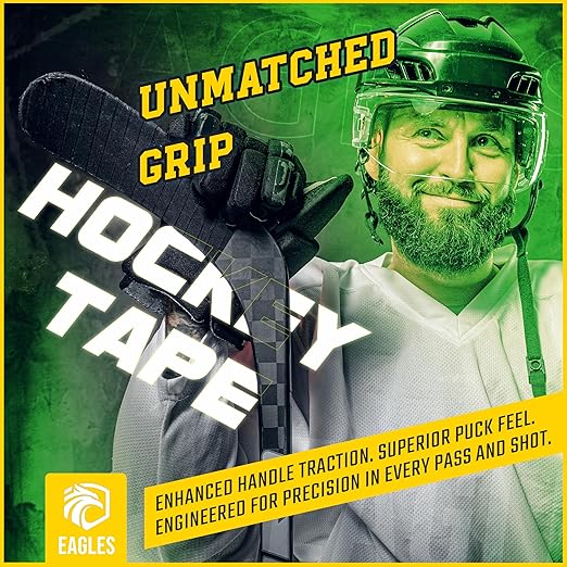 Hockey Tape Multipurpose Cloth Tape Roll for Lacrosse Baseball & Softball Bats, Rackets, Pullup Bars, Gardening Tools, Easy Tear Over Grip - Multi Sport Handle Tape - Sports Gift (Black & White)