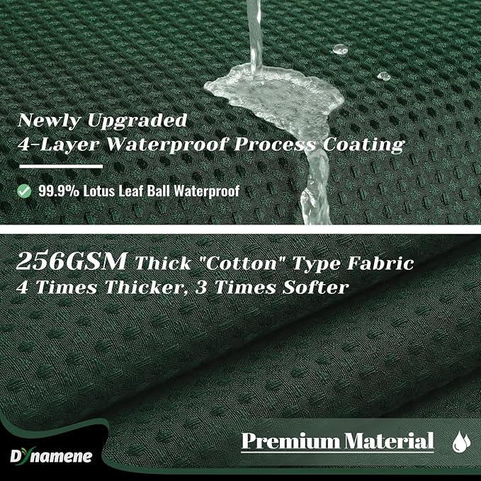 Dynamene 60 inch Stall Shower Curtain - Waffle Weave Heavy Duty Thick Fabric Shower Curtains for Bathroom,Weighted Hotel Spa Luxury Cloth Bath Curtain Set with 10 Plastic Hooks,60x72, Dark Green