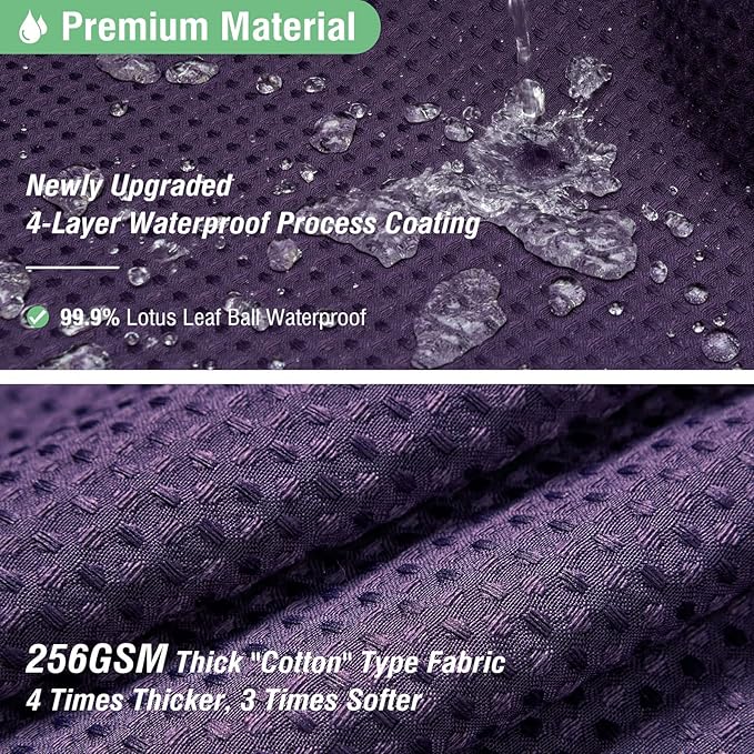 Dynamene 60 inch Stall Shower Curtain - Waffle Weave Heavy Duty Thick Fabric Shower Curtains for Bathroom, Weighted Hotel Spa Luxury Cloth Bath Curtain Set with 10 Plastic Hooks,60x72, Purple