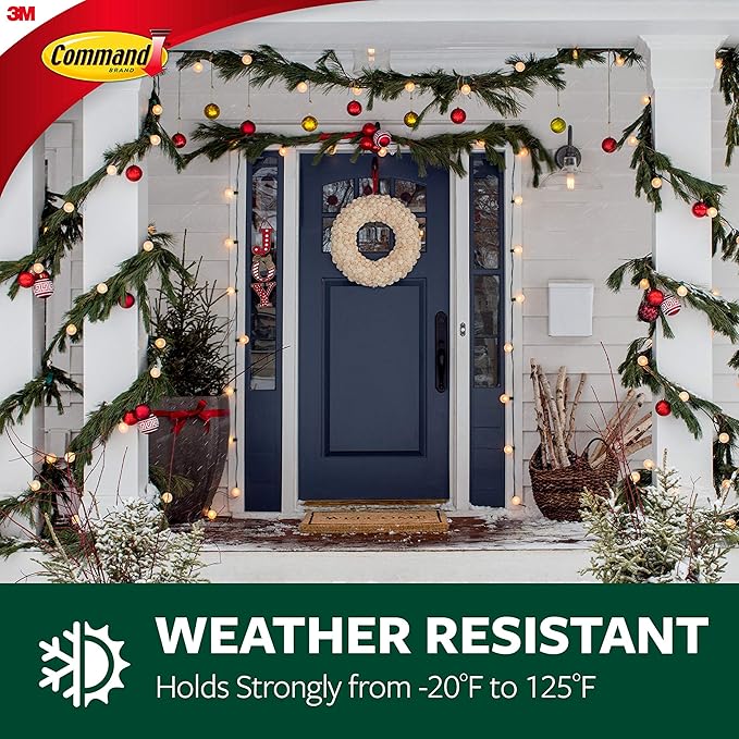 Command Outdoor Large Bronze Hooks, Holds 5 lb, 3 Hooks 4 Strips, Damage-Free, Weather Resistant for Hanging Decor