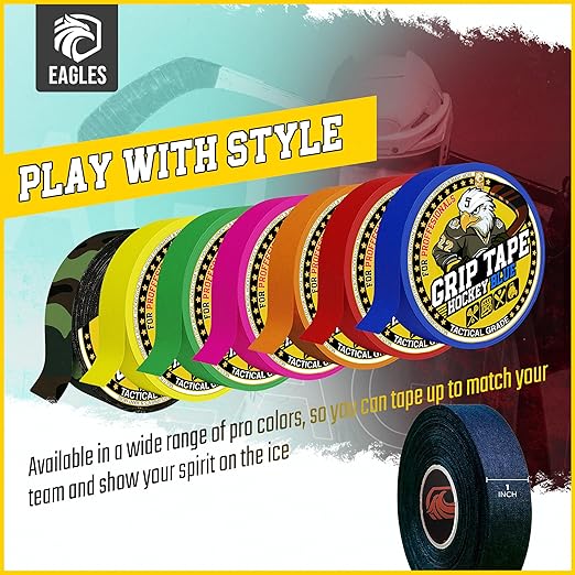 Hockey Tape Multipurpose Cloth Tape Roll for Lacrosse Baseball & Softball Bats, Rackets, Pullup Bars, Gardening Tools, Easy Tear Over Grip - Multi Sport Handle Tape - Sports Gift (Black & White)