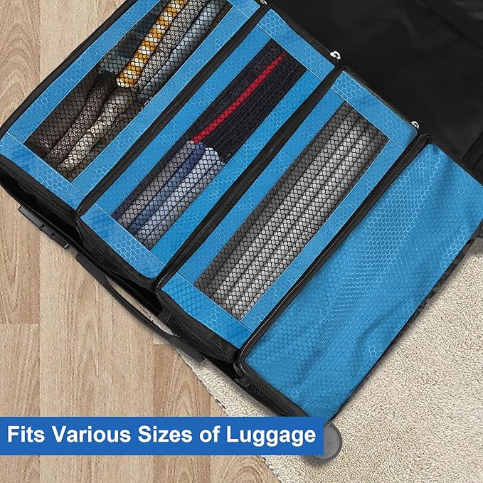 Olosar Suitcase Organizer, Travel Luggage Organizer Portable Hanging Travel Shelves Collapsible Hanging Packing Cubes for Carry on Suitcase