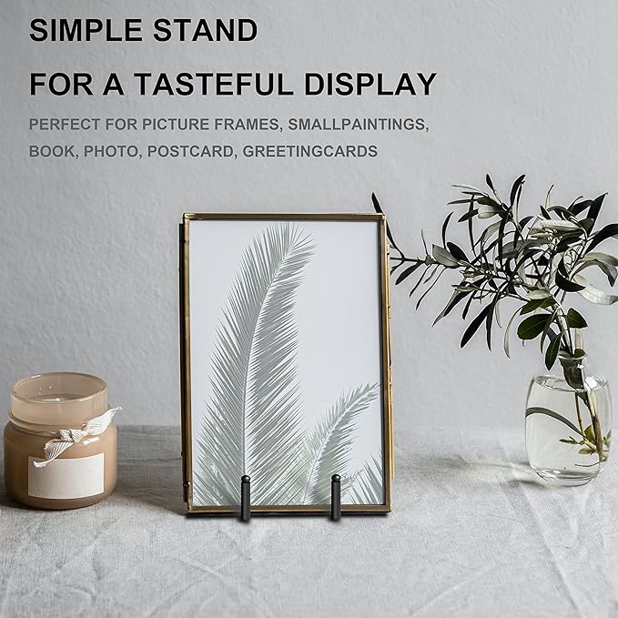 Hoewina 10 Pack 6 Inch Plate Stands for Display, Plate Holder Display Stands, Metal Frame holder stand for Book, Picture, Decorative Plate, Photo and Platter, Tabletop Art