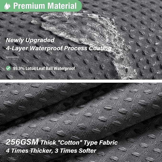 Dynamene Extra Wide Shower Curtain - 180 Inch Wide Waffle Weave Weighted Thick Cloth Bathroom Shower Curtain, Neutral Heavy Duty Hotel Shower Curtain Set with 32 Plastic Hooks,180x72, Charcoal Grey