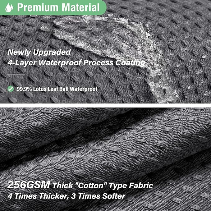 Dynamene Extra Wide Shower Curtain-108 Inch Wide Waffle Weave Weighted Thick Cloth Bathroom Shower Curtain, Neutral Heavy Duty Hotel Bath Curtain Set with 18 Plastic Hooks,108x72, Charcoal Grey