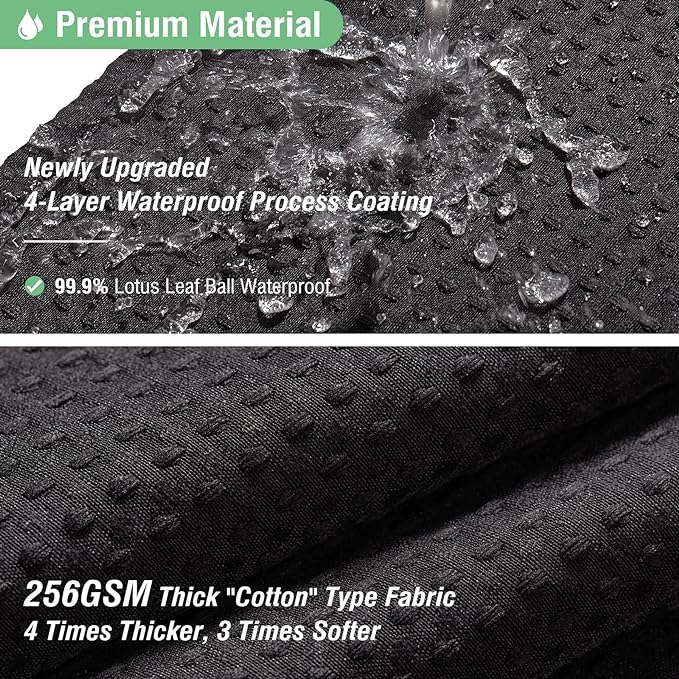 Dynamene Extra Long Shower Curtain,96 Inch Long Waffle Weave Heavy Duty Thick Cloth Bathroom Shower Curtain, Neutral Weighted Hotel Bath Curtain Set with 12 Plastic Hooks,72x96,Black