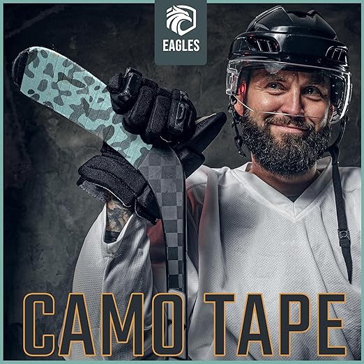 EAGLES Camo Tape Hockey Tape Multipurpose Cloth Tape Roll for Lacrosse Baseball & Softball Bats, Rackets, Pullup Bars, Handle Gardening Tools, Over Grip - Non-Reflective Camouflage Wrap