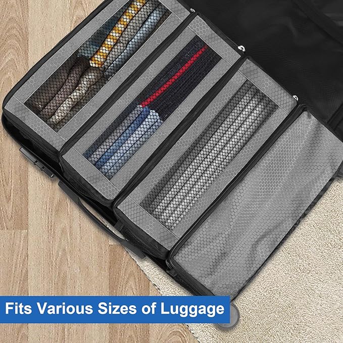 Olosar Suitcase Organizer, Travel Luggage Organizer Portable Hanging Travel Shelves Collapsible Hanging Packing Cubes for Carry on Suitcase