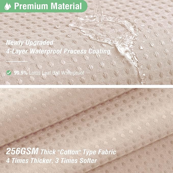 Dynamene Stall Shower Curtain - 60 inch Waffle Weave Heavy Duty Thick Fabric Shower Curtains for Bathroom, Weighted Hotel Spa Luxury Cloth Bath Curtain Set with 10 Plastic Hooks, 60x72, Rose