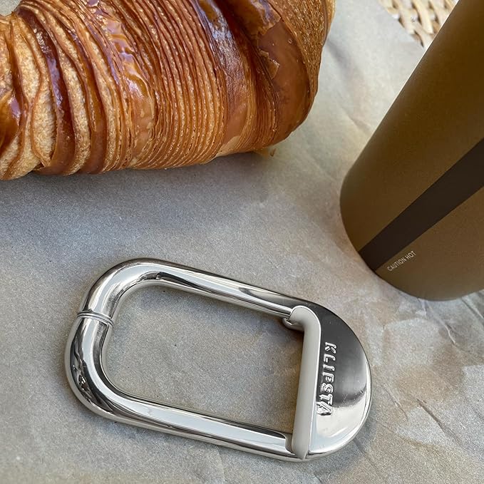 FLIP Bag Hook - Newly Redesigned. Portable Purse Hanger for Table with Magnetic Closure - Now Holds up to 50 lbs (Silver)